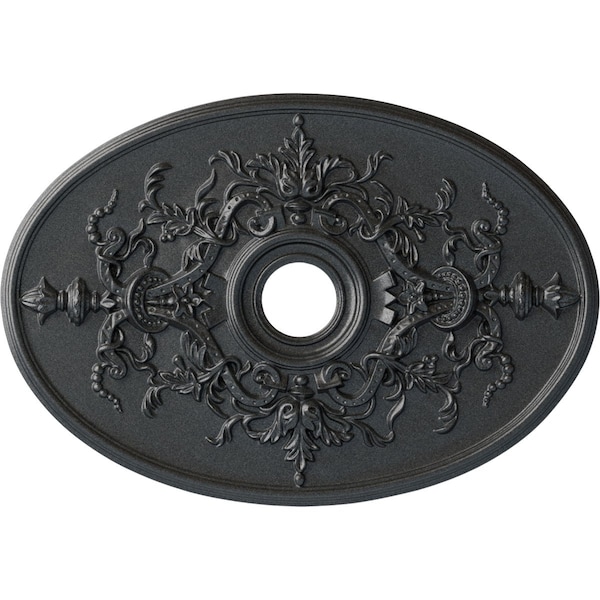 Ekena Millwork Alexa Ceiling Medallion (Canopies up to 5 5/8"), 30 3/4"W x 21 1/4"H x 3 7/8"ID x 1 5/8"P, Pewter CM21X30ALPES - main